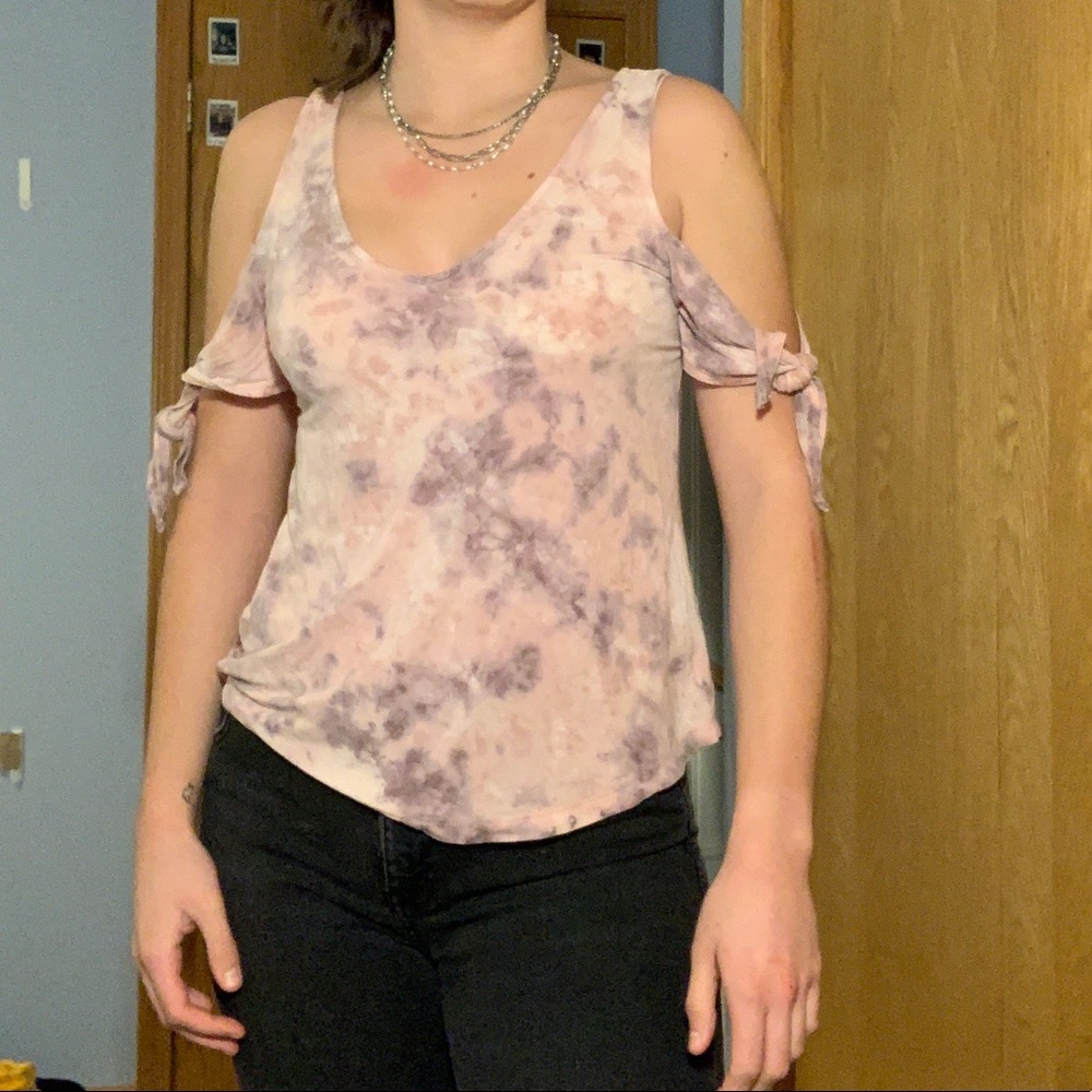 Tie sleeve tie dye top